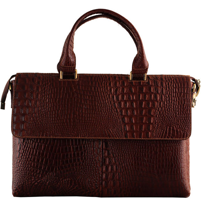 کیف چرم اداری زرشکی با آستر مقاوم و ماندگاری طولانی